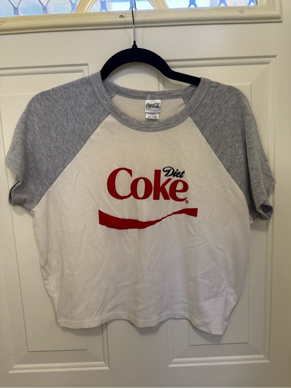 Coca Cola Women’s Diet Coke crop top in White and Gray